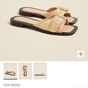 J Crew Callie Sandal in Faux Raffia